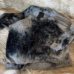 Coin 1804 Black and Gray Studded Sweater long sleeve